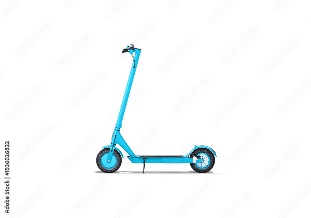 Perfectly cut out image of blue electric scooter - Profile view - isolated background and shadow - Exclusive Mockups for Branding and Packaging Design Perfectly cut out image of blue electric scooter - Profile view - isolated background and shadow - Exclusive Mockups for Branding and Packaging Design