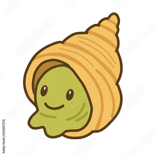 Cute Sea Snail Character Illustration 귀여운 고동소라 캐릭터 일러스트