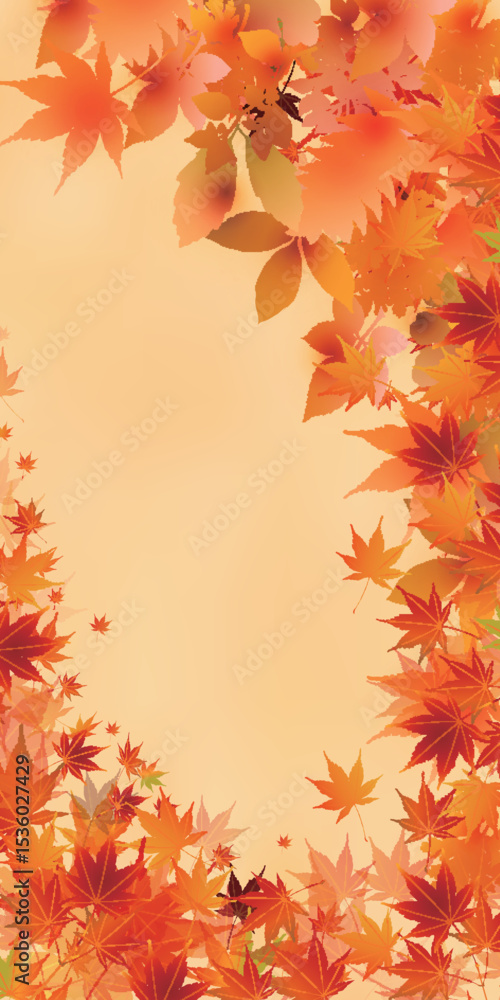 Fototapeta premium 紅葉 もみじ 秋 背景 