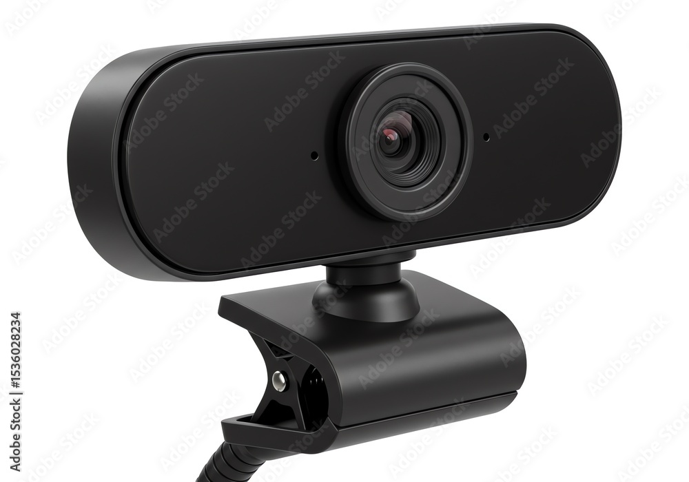 Black webcam for conferencing and streaming online Black webcam for conferencing and streaming online
