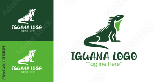 Elegant Iguana Logo in Green for Branding and Marketing Solutions