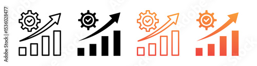 Improvement Multi Style Icon Set Vector 