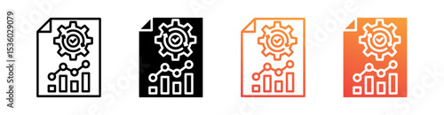 Statistical Process Multi Style Icon Set Vector 