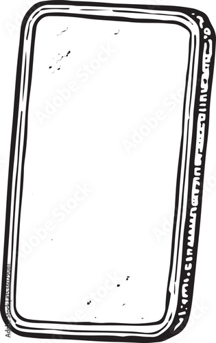 A sketched smartphone, symbolizing mobile communication and work, an essential tool for digital nomads staying connected while exploring the world