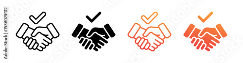 Partnership Multi Style Icon Set Vector 