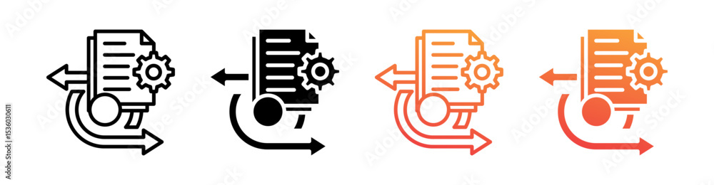 Obraz premium Scrum Multi Style Icon Set Vector 
