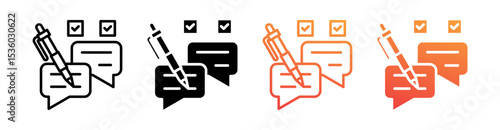 Acceptance Multi Style Icon Set Vector 