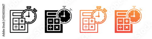 Estimation Multi Style Icon Set Vector 