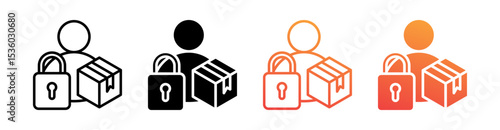 Owner Multi Style Icon Set Vector 