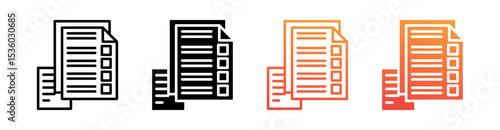 Task List Multi Style Icon Set Vector 