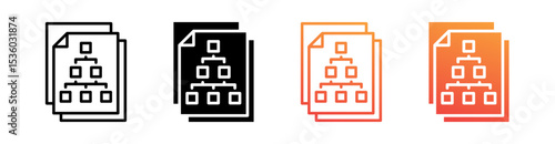 Decision Trees Multi Style Icon Set Vector 