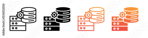 Databases Multi Style Icon Set Vector 