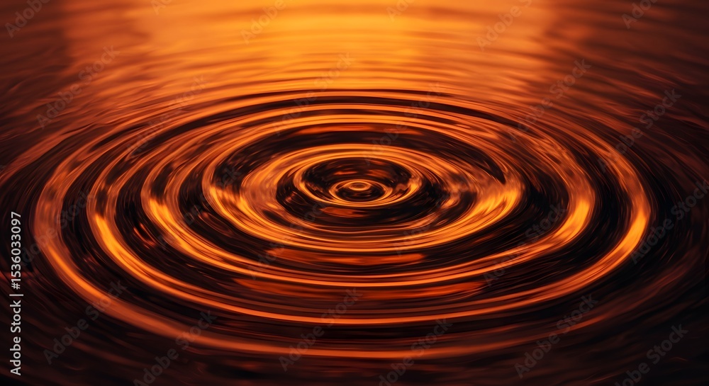 Abstract Ripple Effect Golden Water Droplet Impact Abstract Ripple Effect Golden Water Droplet Impact