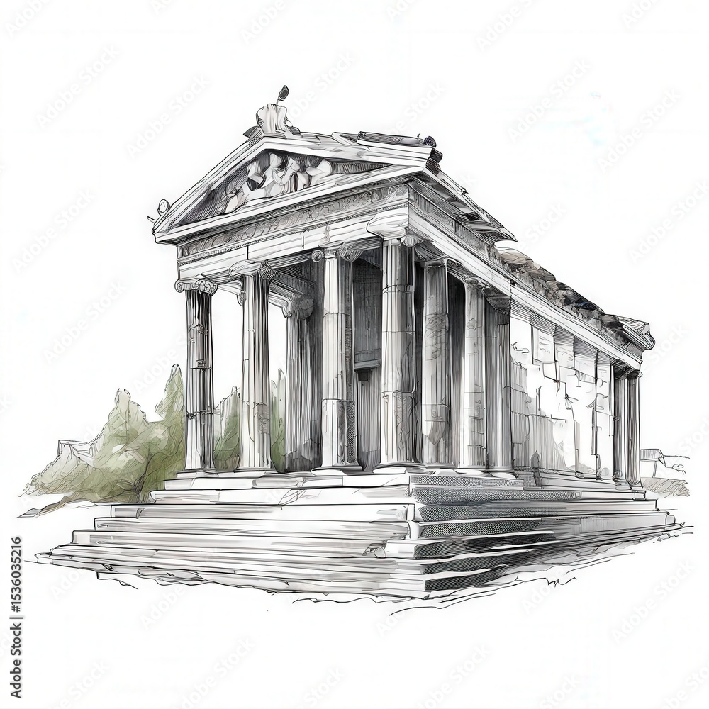 Obraz premium an AI Image Generator, Detailed Illustration of Ancient Temple