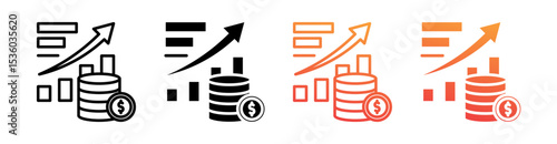 Inflation Multi Style Icon Set Vector 