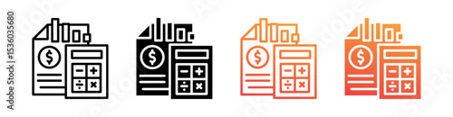 Budget Deficit Multi Style Icon Set Vector 