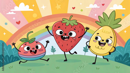 strawberry and ladybird