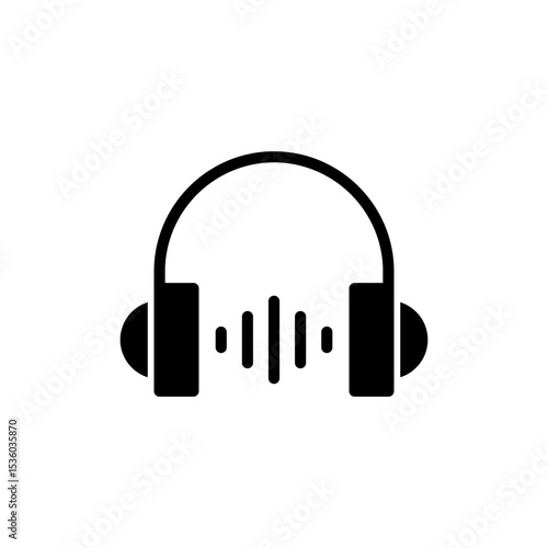 Headphone icon symbol for apps and websites. Headvector sign and symbol