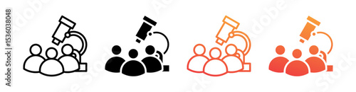 Audience Research Multi Style Icon Set Vector 