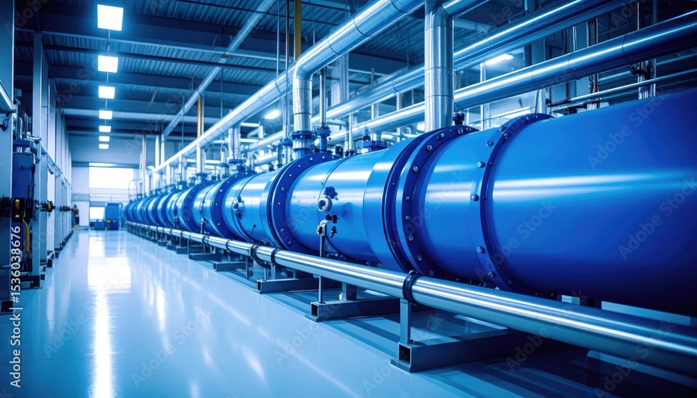 Obraz premium Industrial machinery in a large facility