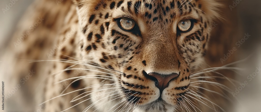 Obraz premium Majestic Leopard Close Up Wild Cat Feline Spots Big Eyes Wildlife Photography Nature