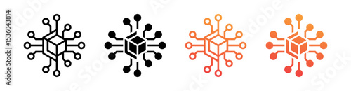 Digital Multi Style Icon Set Vector 