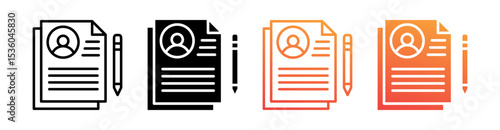 Personal Information Multi Style Icon Set Vector 