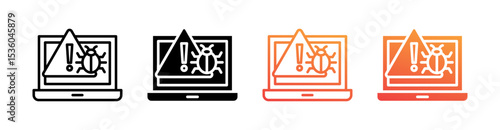 Malware Multi Style Icon Set Vector 