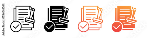 Consent Multi Style Icon Set Vector 