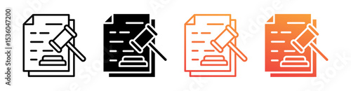 Law Multi Style Icon Set Vector 