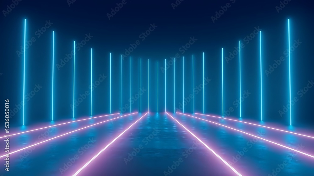 Fototapeta premium Empty Theater Stage with Red Curtains and Spotlights