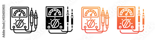 Tester Multi Style Icon Set Vector 