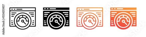 Speed Test Multi Style Icon Set Vector 