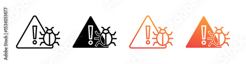 Bug Multi Style Icon Set Vector 