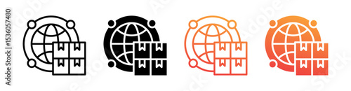 Logistics Multi Style Icon Set Vector 