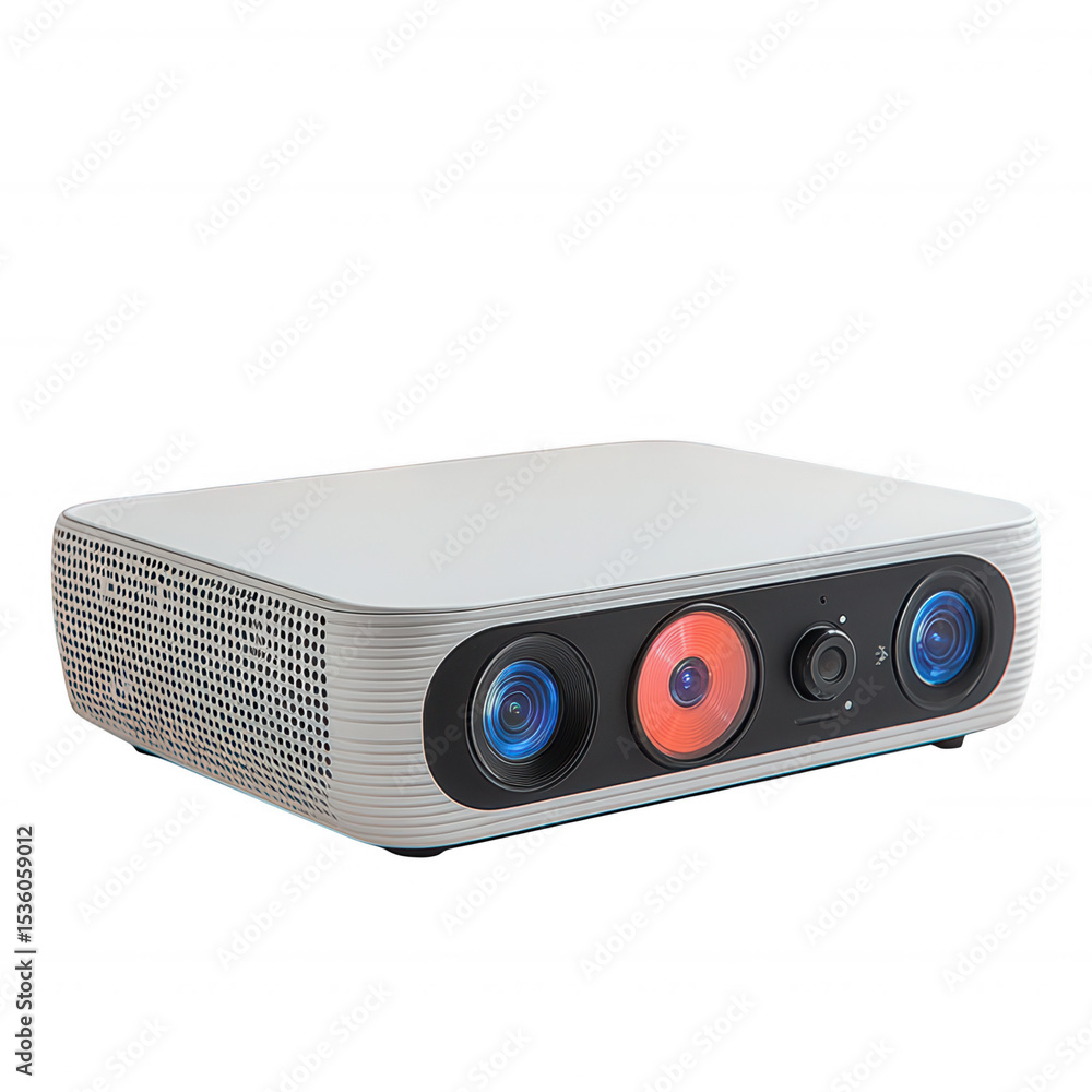 Fototapeta premium Portable projector for home theater entertainment lcd led hdmi usb wifi bluetooth projector review guide 2024 on transparent background