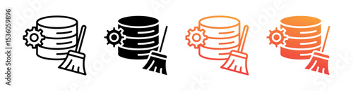 Data Cleansing Multi Style Icon Set Vector 