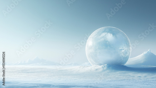 Ice on the empty space background.