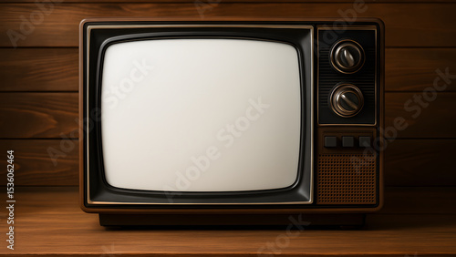 Vintage Television with Blank Screen