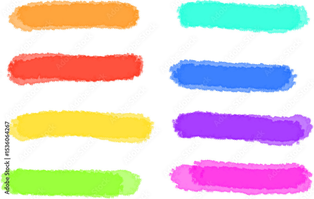 Obraz premium Colorful textured brushstrokes png element. Vibrant and cheerful rainbow painting strokes on transparent background for art, design, graphic, illustration