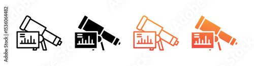 Forecasting Multi Style Icon Set Vector 