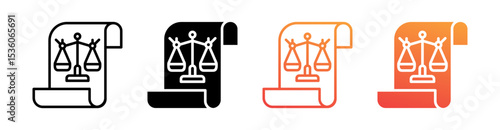 Lawsuit Multi Style Icon Set Vector 