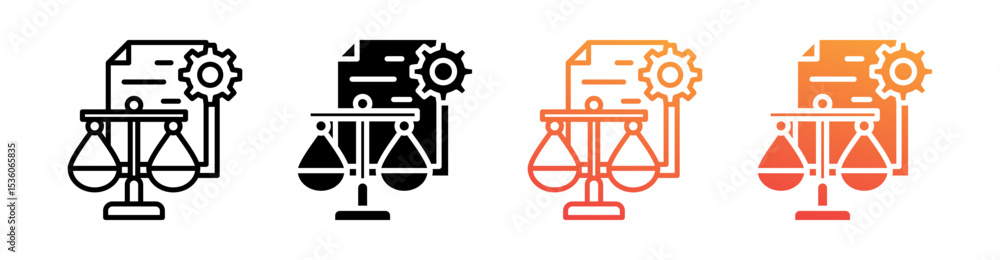 Obraz premium Legal Services Multi Style Icon Set Vector