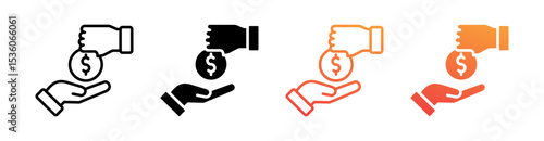 Fiduciary Multi Style Icon Set Vector 