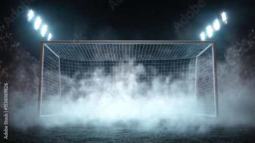 Soccer goal night