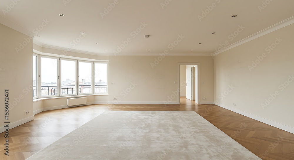 Luxurious and expensive interior of an open-plan apartment in light colors. Luxurious and expensive interior of an open-plan apartment in light colors.