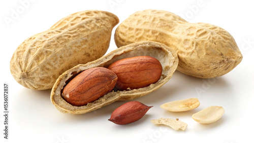 Wallpaper Mural Fresh peanuts with shells and peeled kernels on a white surface showing the healthy benefits of this popular nut Torontodigital.ca