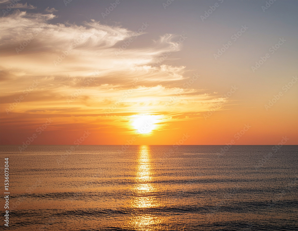 Obraz premium Beautiful sunset on Andaman sea at Windmill View Point near Laem Pornthip Cape, Phuket, Thailand