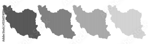 Iran vertical line shape map vector illustration. Persia line shape dotted map