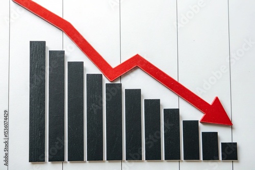 Downward trend graph showing financial decline or loss